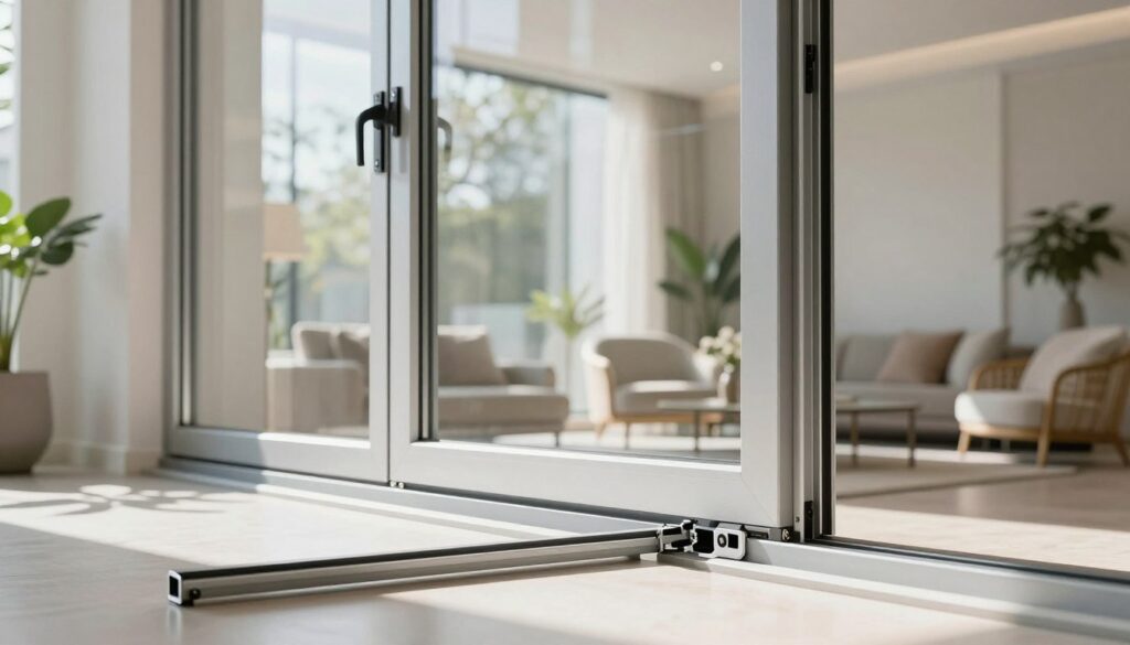 Modernes aluminiumfenster-design in einem lichtdurchfluteten Raum